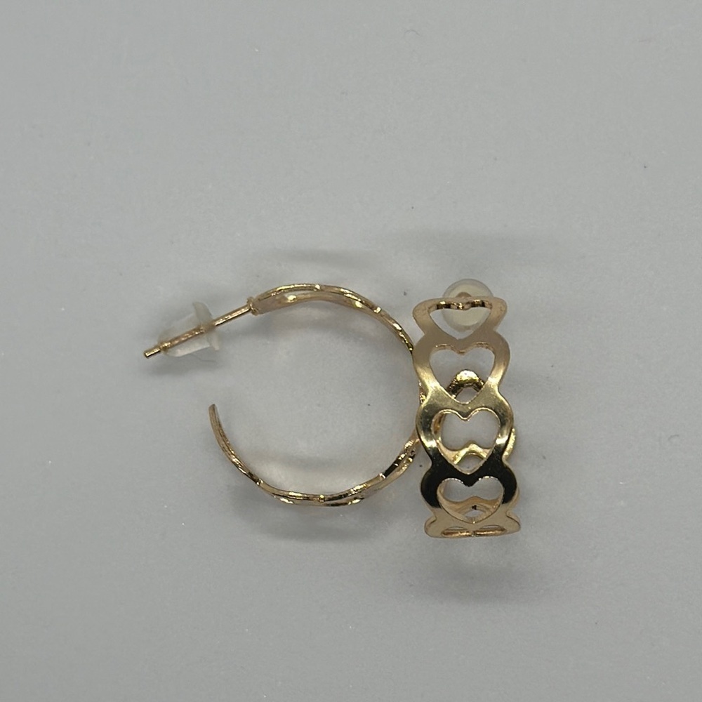 Elegant Gold  Heart Chain Link Hoop Earrings
